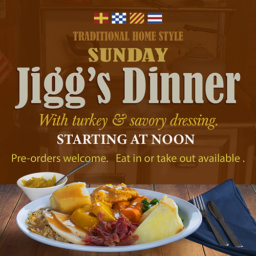 Sunday Jiggs Dinner ad