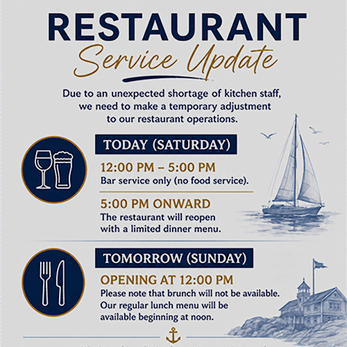 Restaurant Hours ad