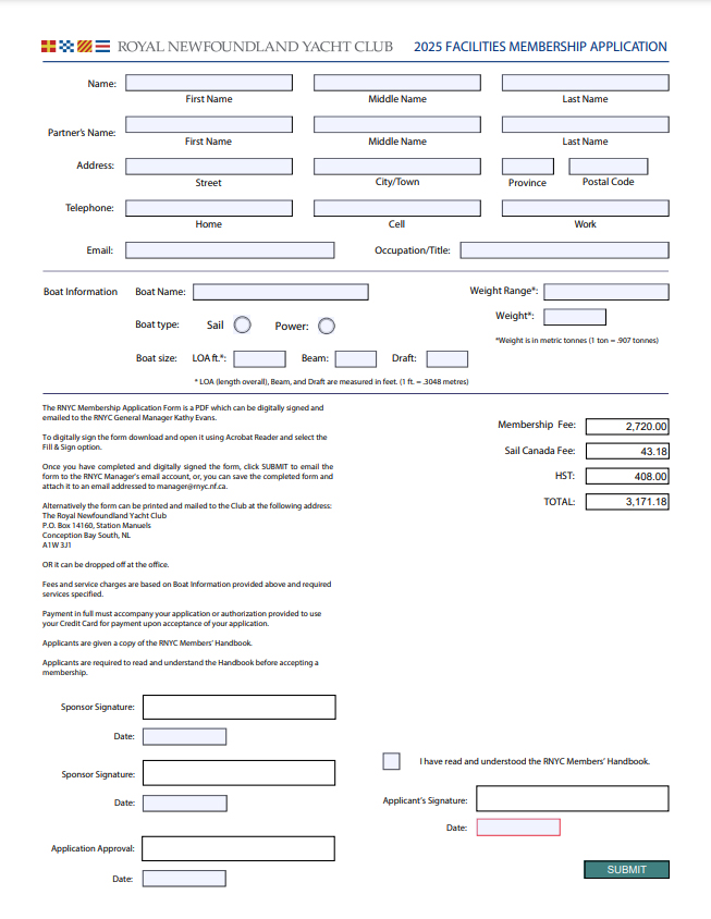 RNYC Facilities Membership Application